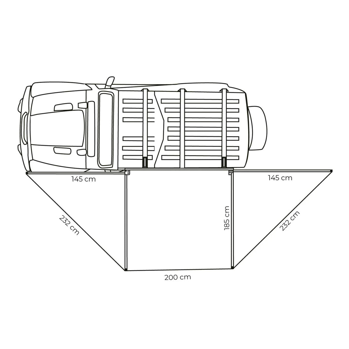 Vickywood - 180° Markise LEAF freitragend grau