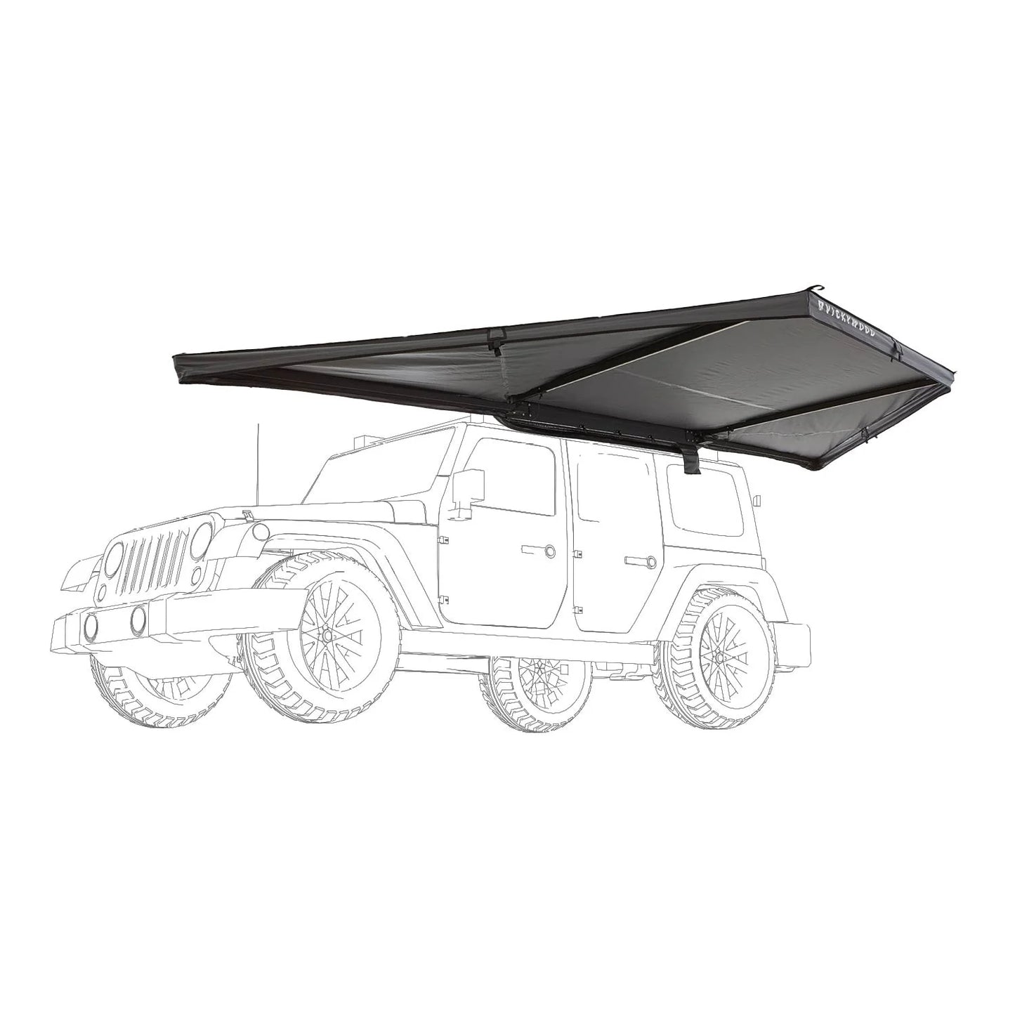 Vickywood - 180° Markise LEAF freitragend grau