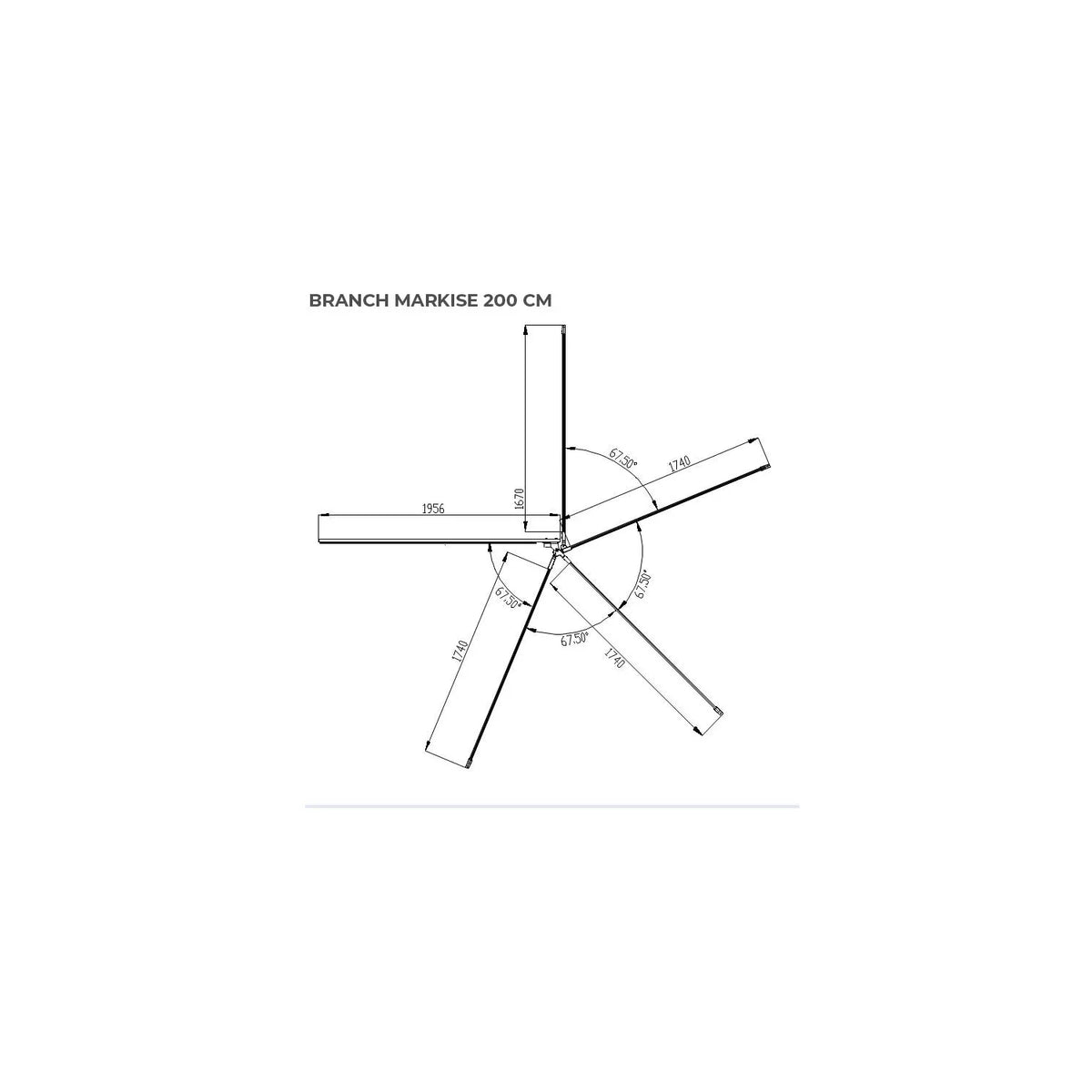 Vickywood - 270° Hardcover Seitenmarkise BRANCH CLEAN